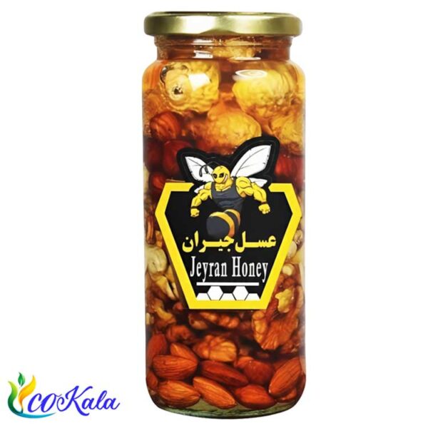 عسل طبیعی هفت مغز شیشه‌ای جیران